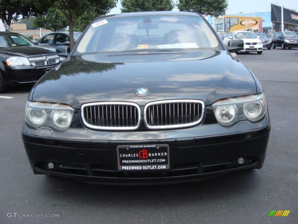 2002 7 Series 745i Sedan - Black Sapphire Metallic / Beige III photo #7