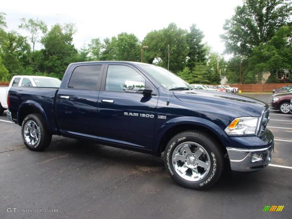 True Blue Pearl 2012 Dodge Ram 1500 Laramie Crew Cab 4x4 Exterior Photo #67034247