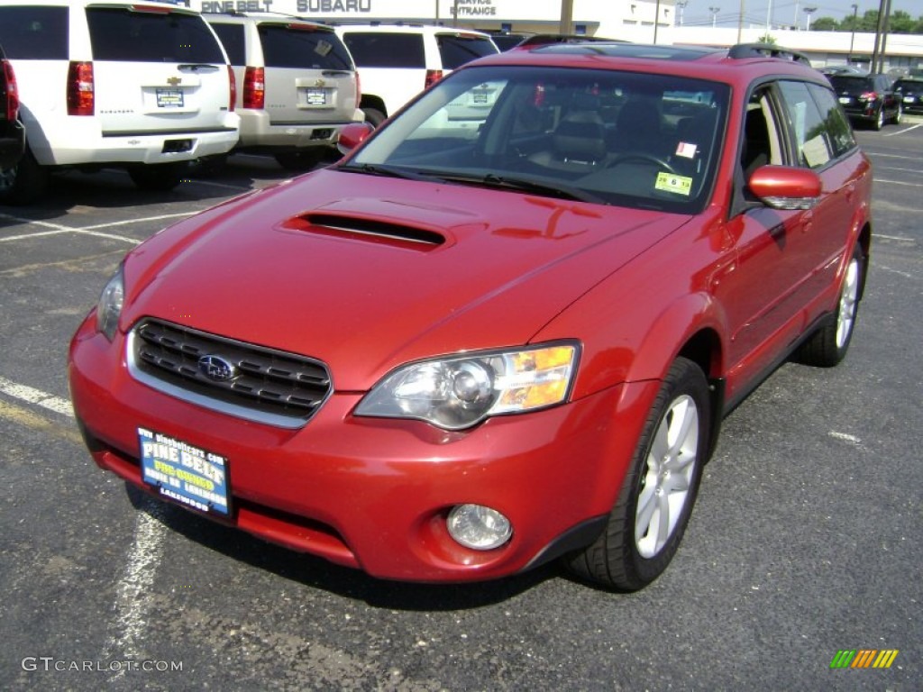 2005 Outback 2.5XT Limited Wagon - Garnet Red Pearl / Off Black photo #1