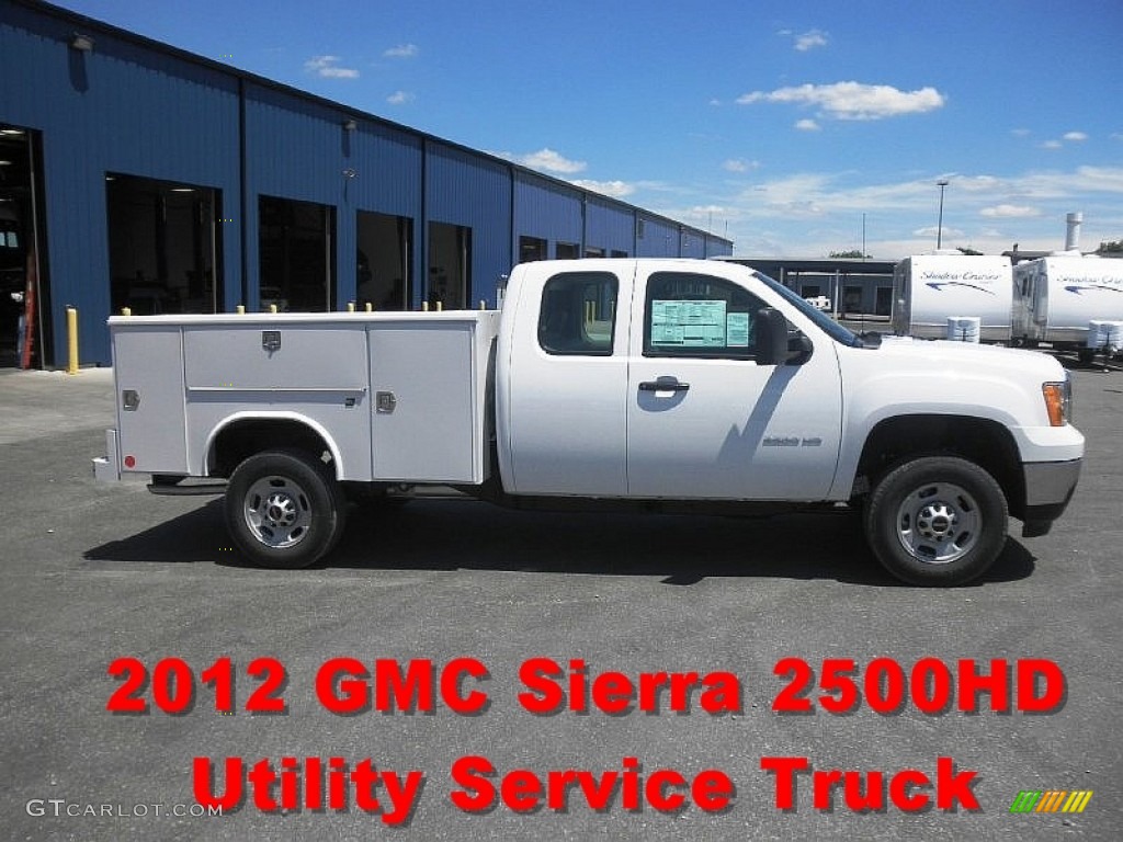 2012 Sierra 2500HD Extended Cab Utility Truck - Summit White / Dark Titanium photo #1