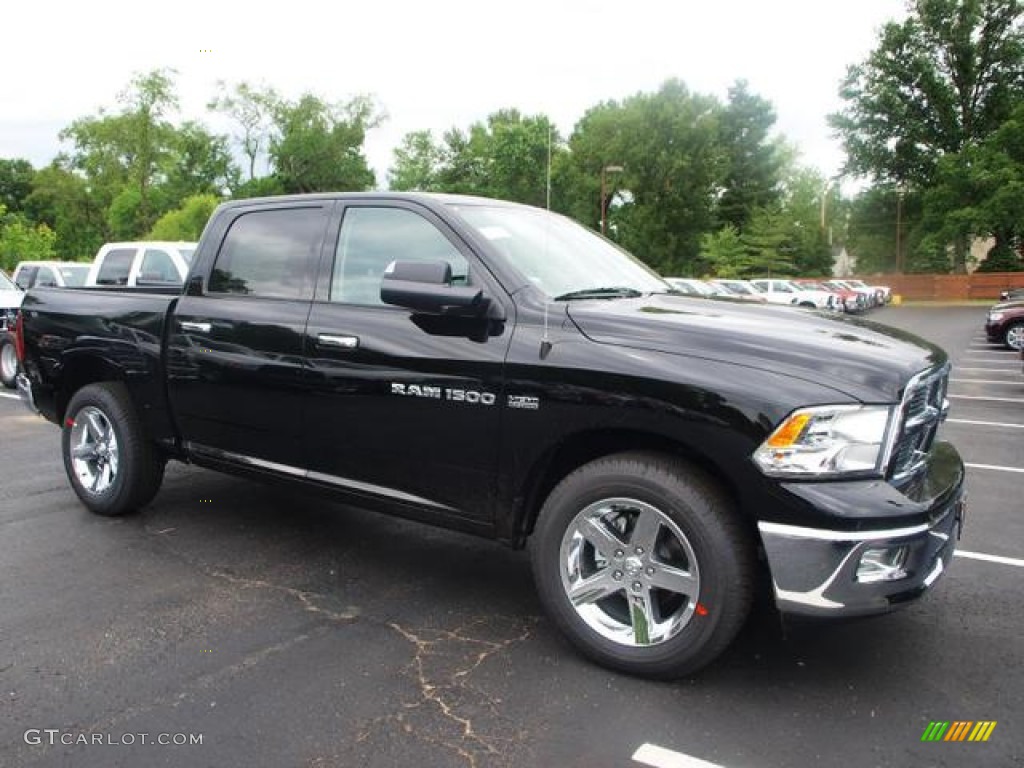 2012 Ram 1500 SLT Crew Cab 4x4 - Black / Dark Slate Gray/Medium Graystone photo #2