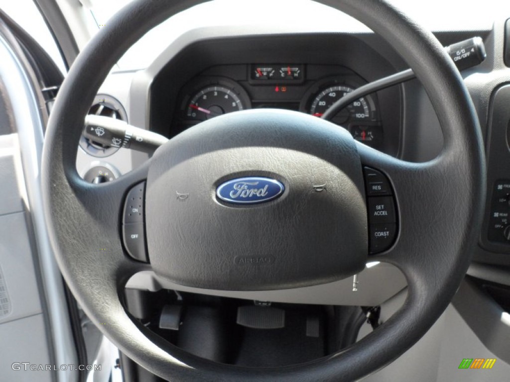 2012 Ford E Series Van E350 XL Extended Passenger Medium Flint Steering Wheel Photo #67047354