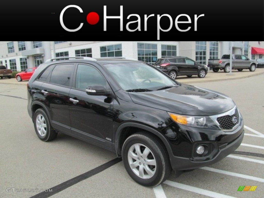 2011 Sorento LX AWD - Ebony Black / Gray photo #1