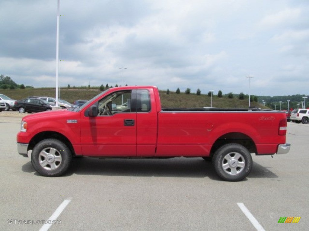 2004 F150 XLT Regular Cab 4x4 - Bright Red / Tan photo #6