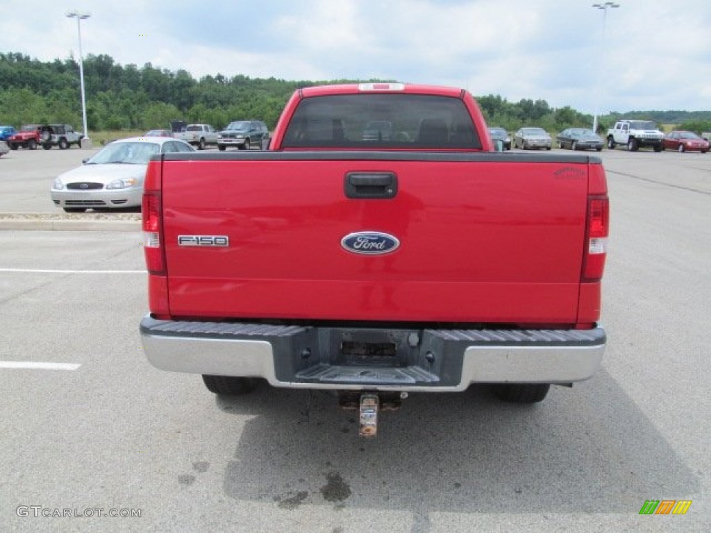 2004 F150 XLT Regular Cab 4x4 - Bright Red / Tan photo #9