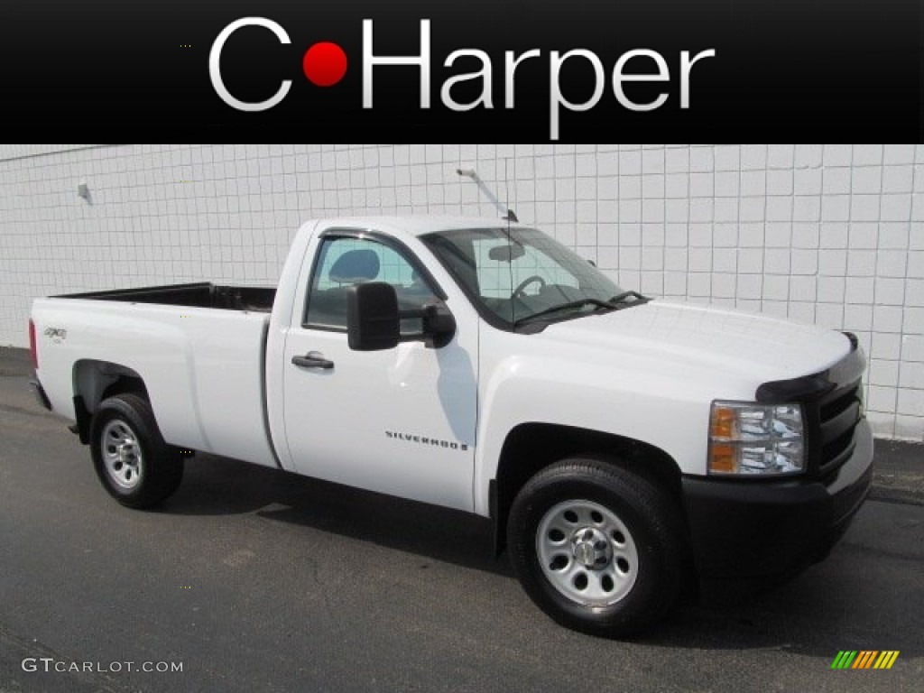2008 Silverado 1500 Work Truck Regular Cab 4x4 - Summit White / Dark Titanium photo #1