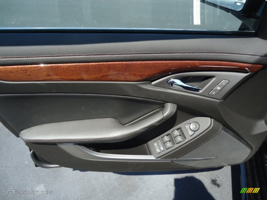 2013 Cadillac CTS 4 AWD Coupe Ebony Door Panel Photo #67051554