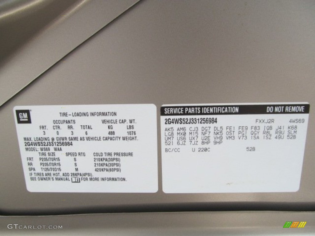 2003 Century Custom - Light Sandrift Metallic / Taupe photo #23