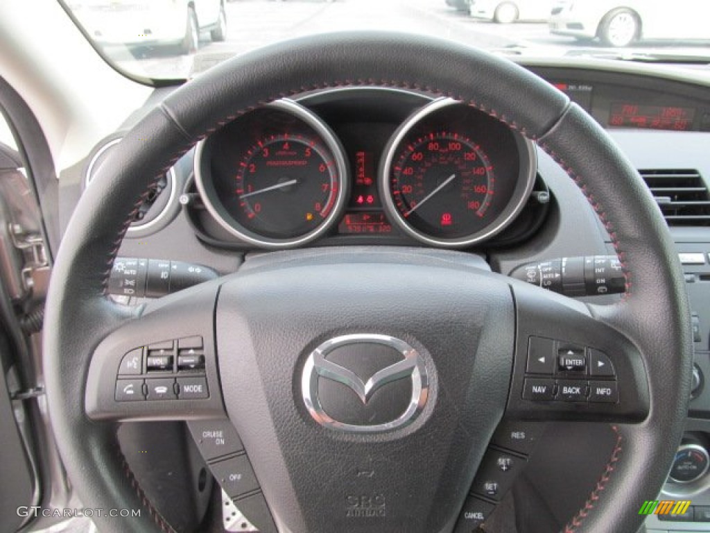 2011 Mazda MAZDA3 MAZDASPEED3 Black Steering Wheel Photo #67051926