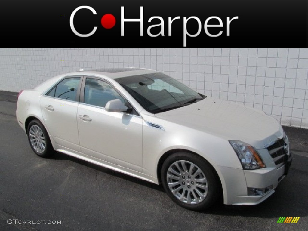 2010 CTS 4 3.6 AWD Sedan - White Diamond Tricoat / Cashmere/Cocoa photo #1