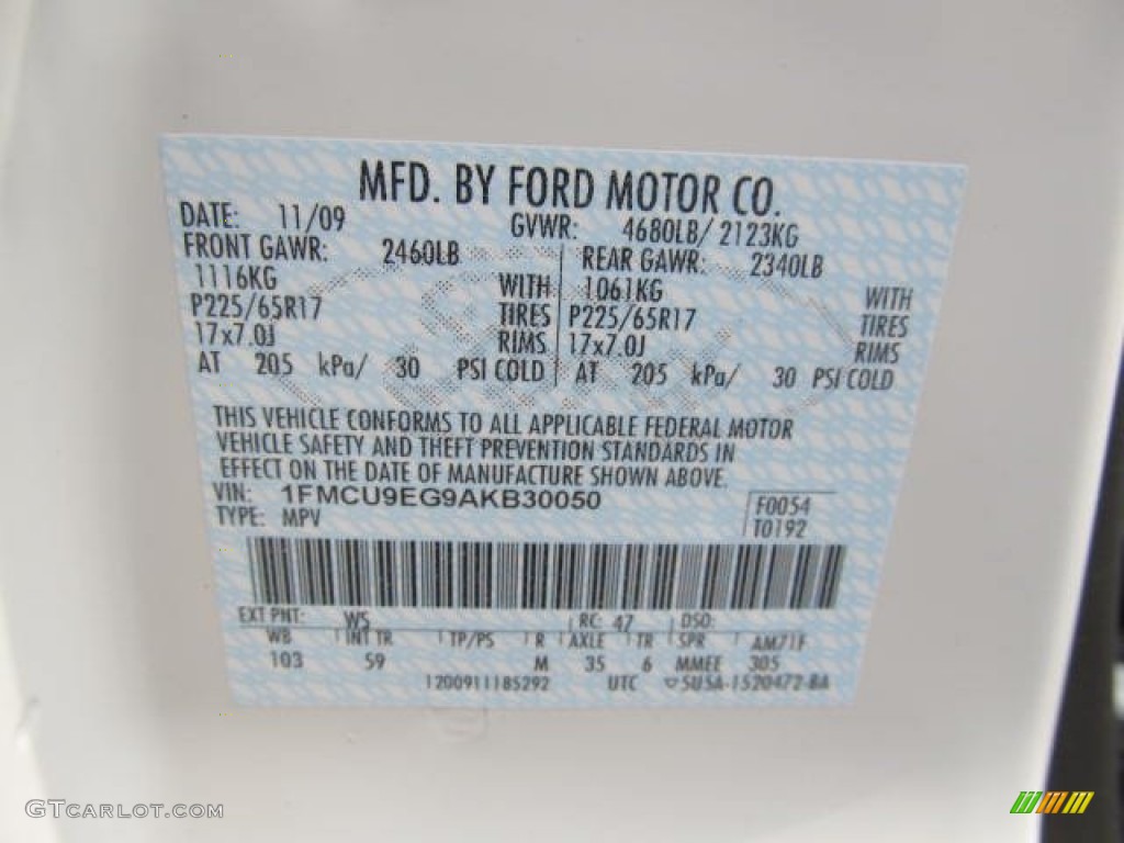 2010 Ford Escape Limited 4WD Parts Photos