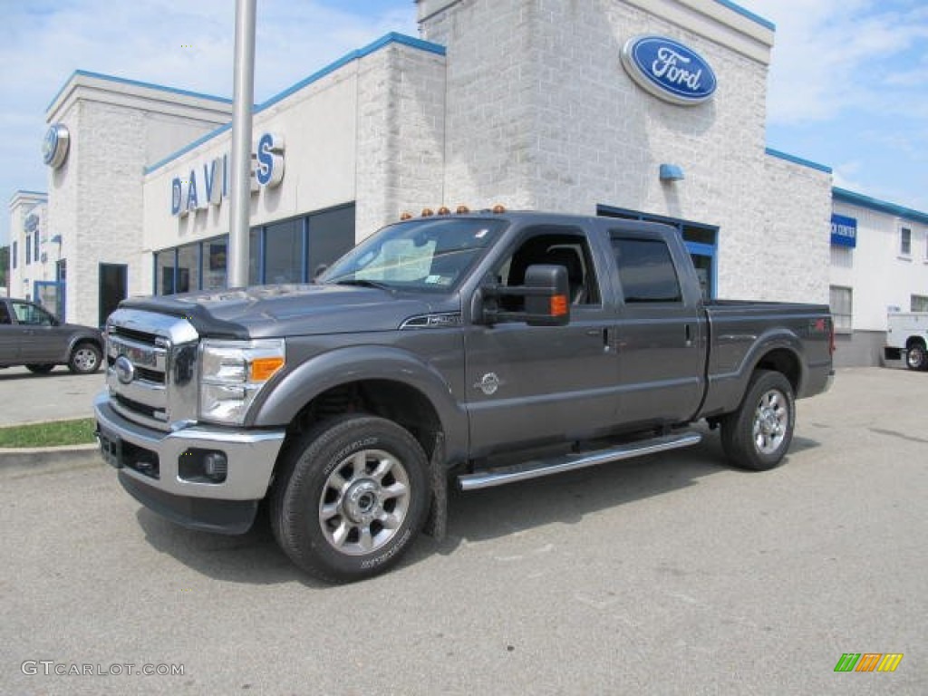 2011 F250 Super Duty Lariat Crew Cab 4x4 - Sterling Grey Metallic / Black Two Tone Leather photo #1