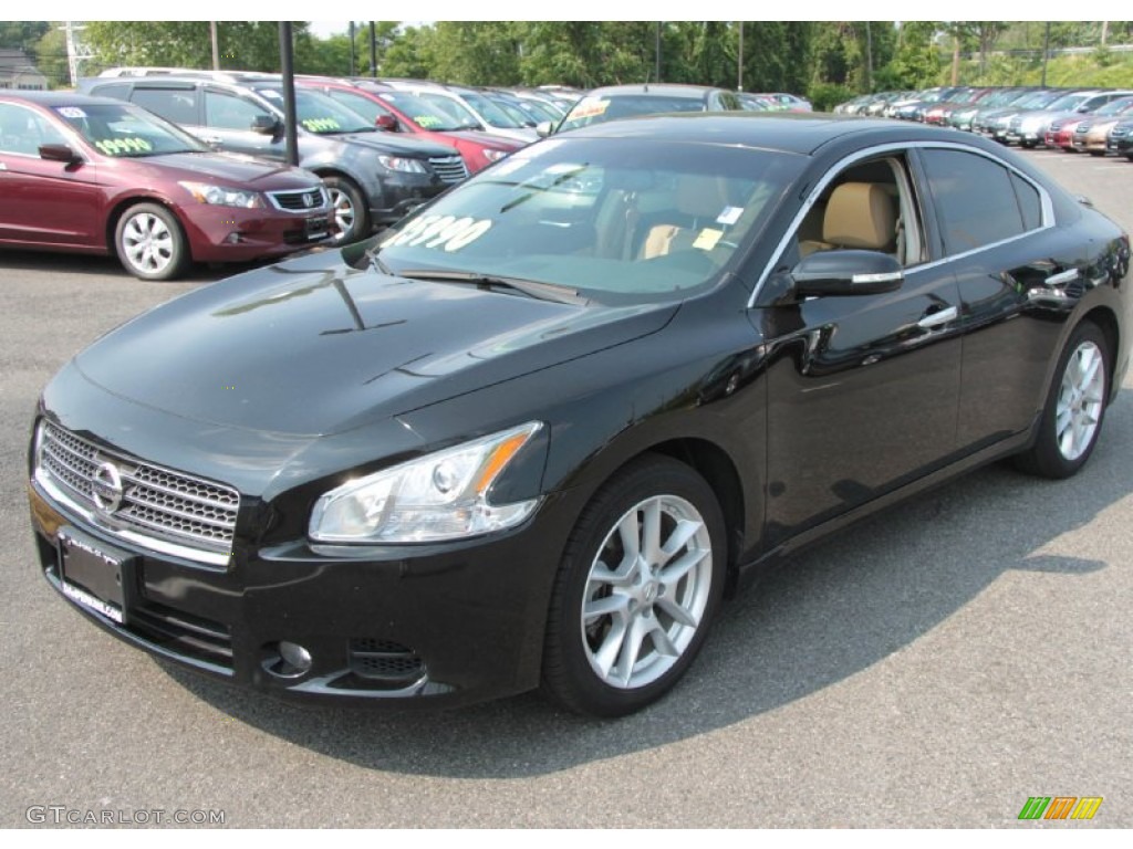 2010 Maxima 3.5 SV - Crimson Black / Caffe Latte photo #2