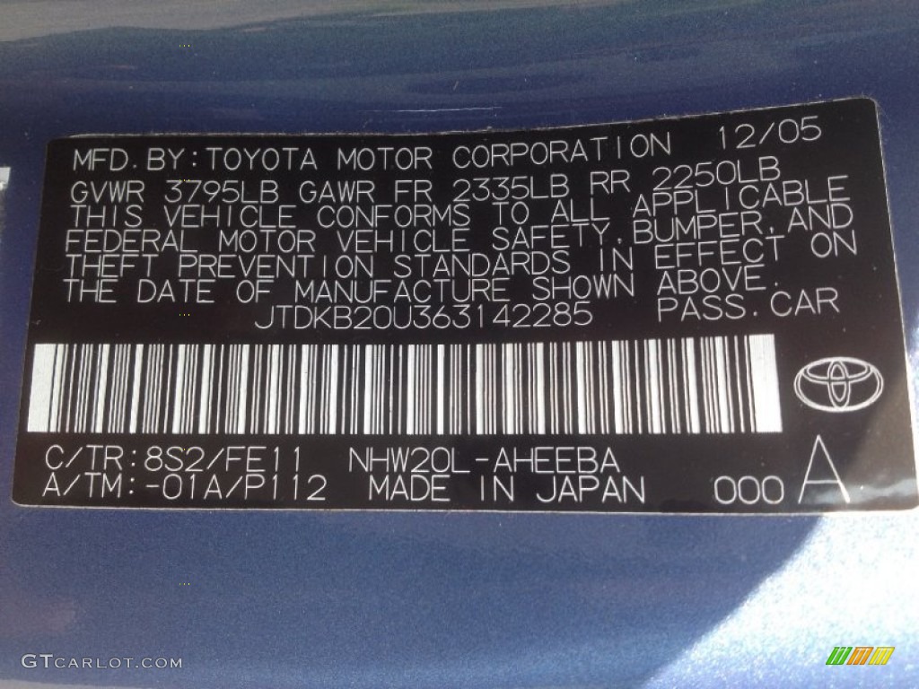 2006 Toyota Prius Hybrid Color Code Photos