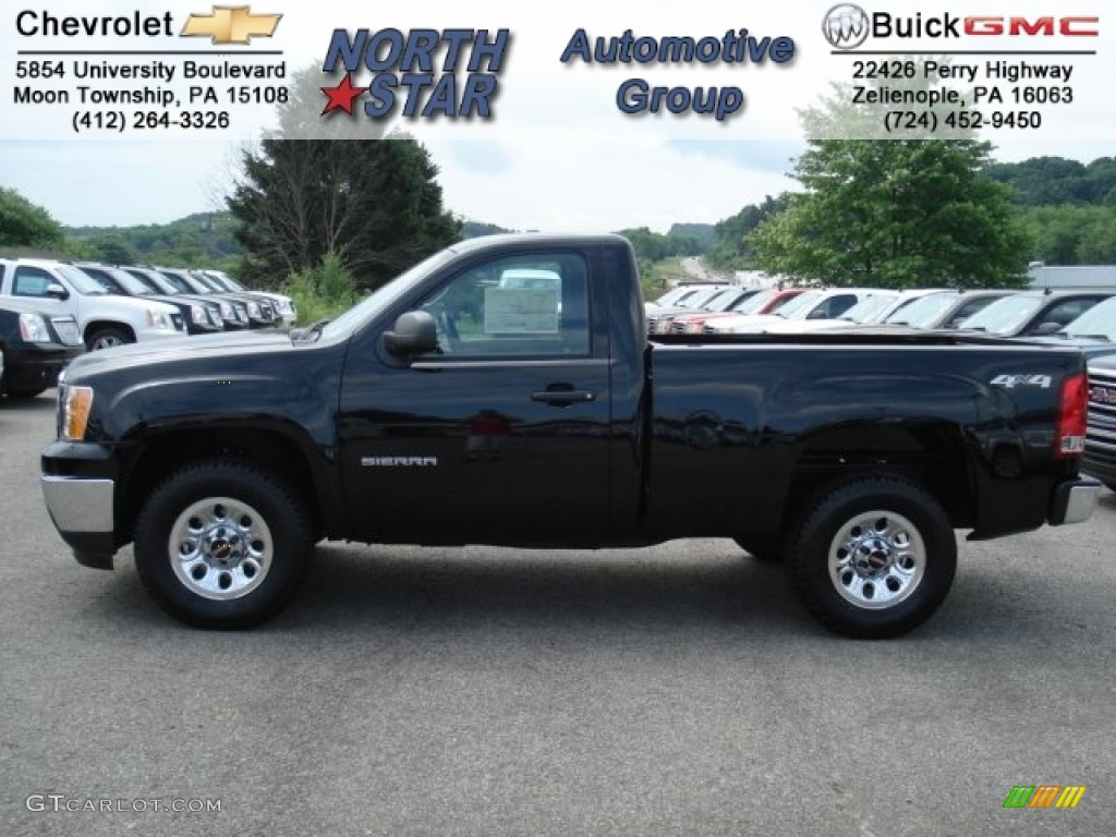 2012 Sierra 1500 Regular Cab 4x4 - Onyx Black / Dark Titanium photo #1
