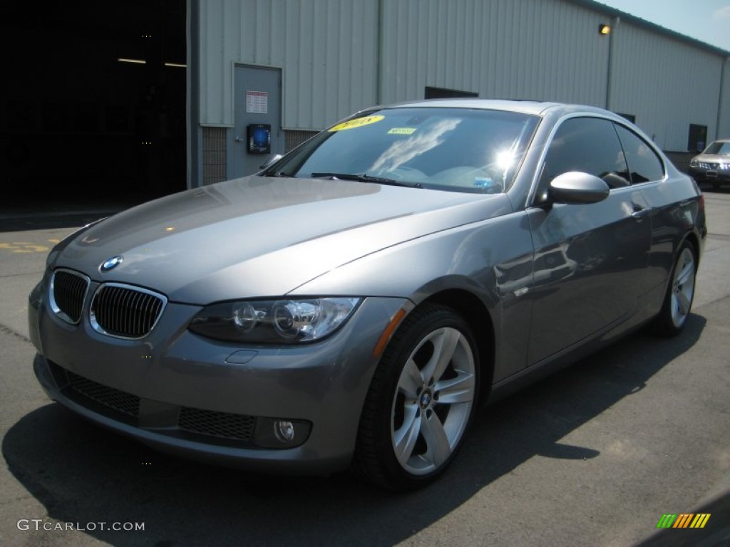 2008 3 Series 335xi Coupe - Space Grey Metallic / Black photo #1