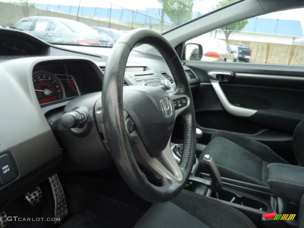 2007 Honda Civic Si Coupe Black Steering Wheel Photo #67059198