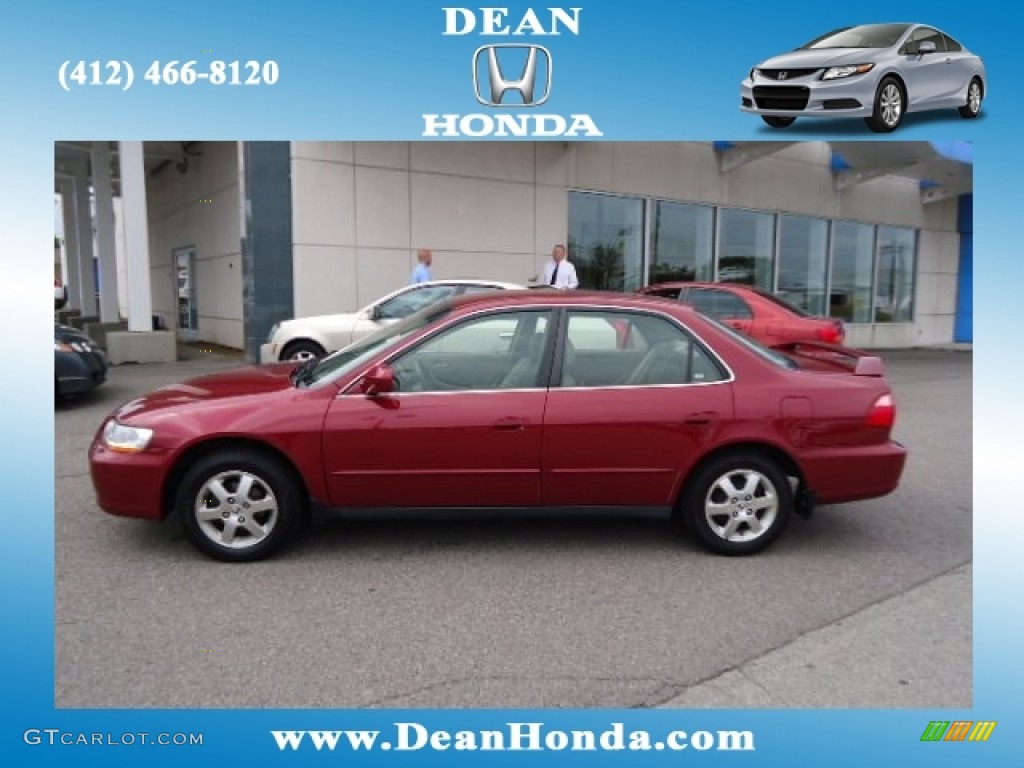 2000 Accord SE Sedan - Ruby Red Pearl / Ivory photo #1