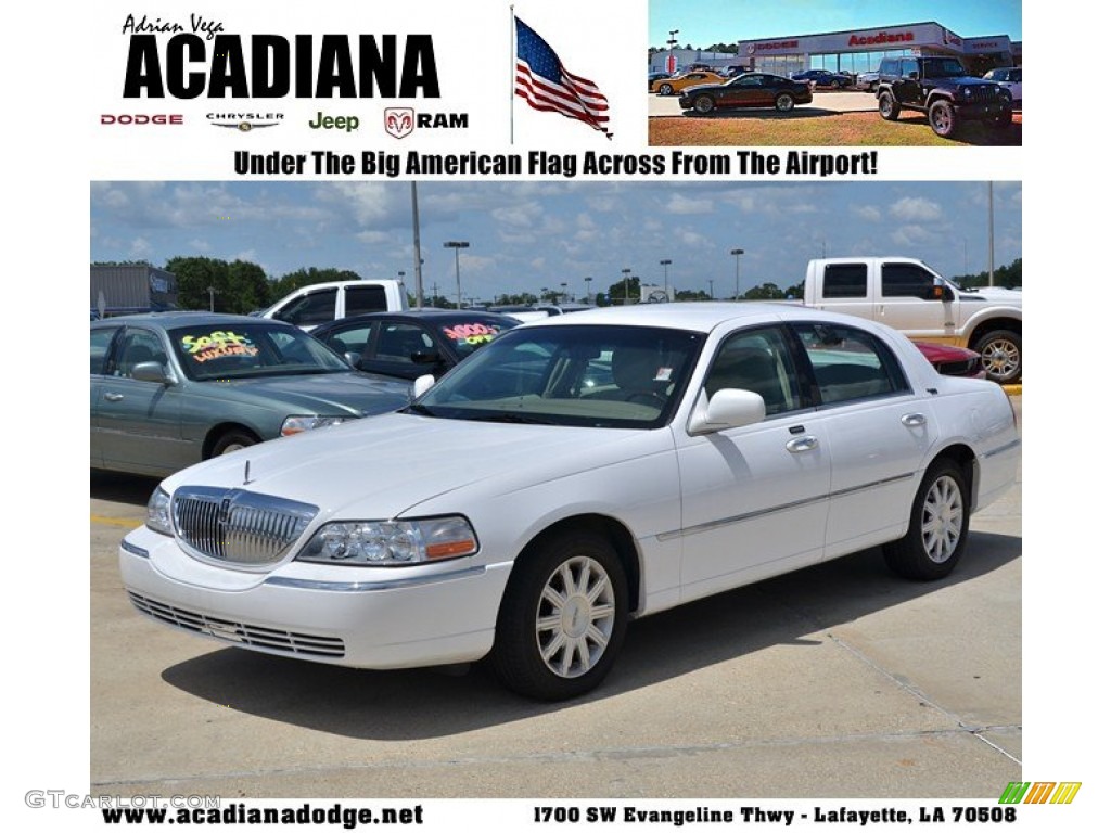 Vibrant White Lincoln Town Car