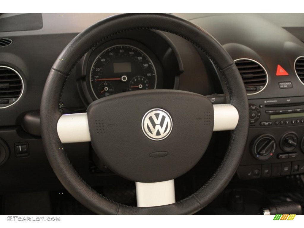 2007 Volkswagen New Beetle Triple White Convertible White Steering Wheel Photo #67066362