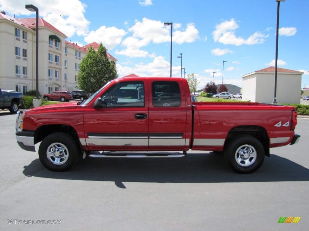 2004 Silverado 1500 LS Extended Cab 4x4 - Victory Red / Tan photo #4