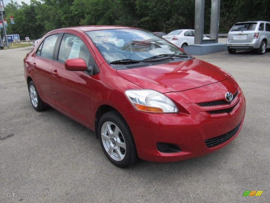 Barcelona Red Metallic 2007 Toyota Yaris Sedan Exterior Photo #67073030