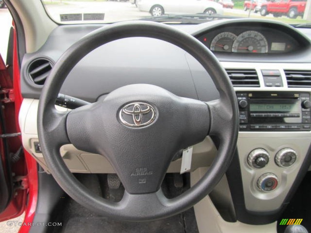 2007 Toyota Yaris Sedan Bisque Steering Wheel Photo #67073060