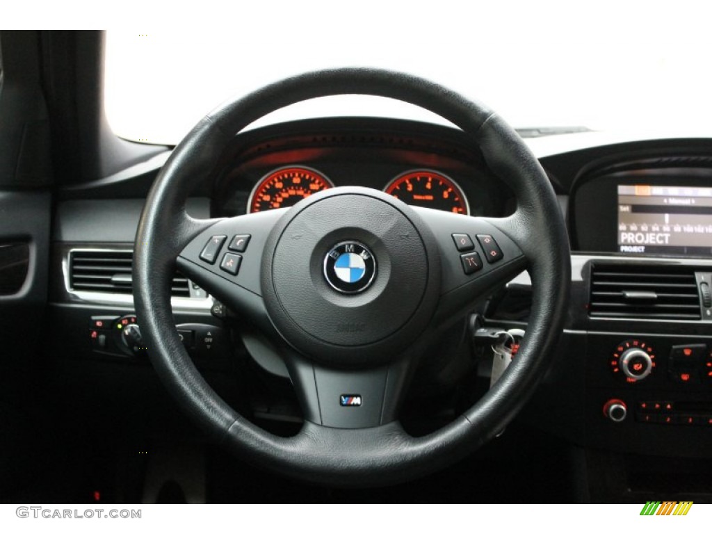 2010 BMW 5 Series 535i xDrive Sports Wagon Black Steering Wheel Photo #67074775