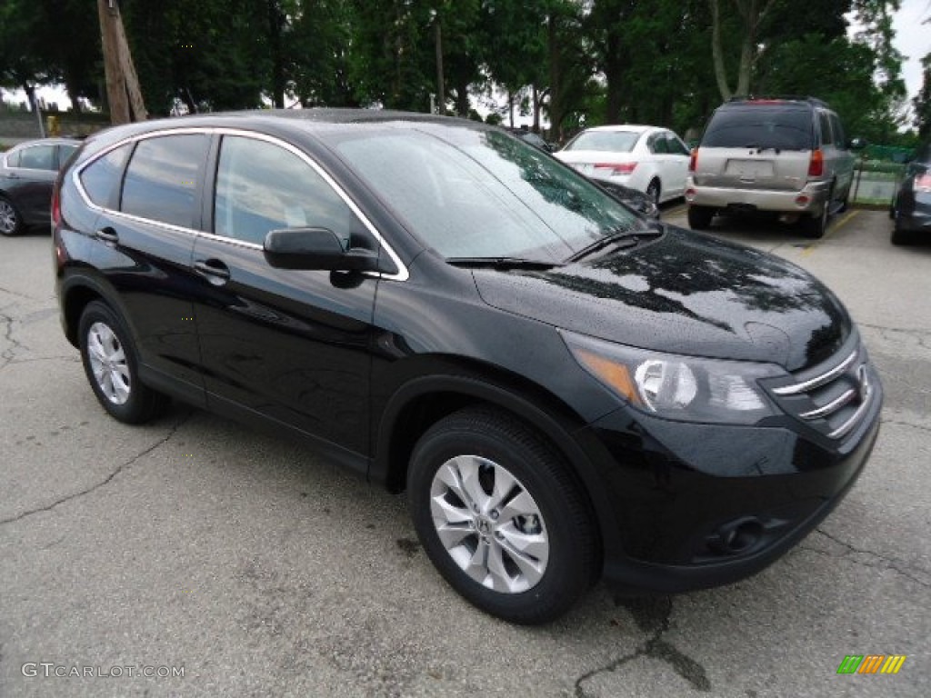 2012 CR-V EX 4WD - Crystal Black Pearl / Black photo #6