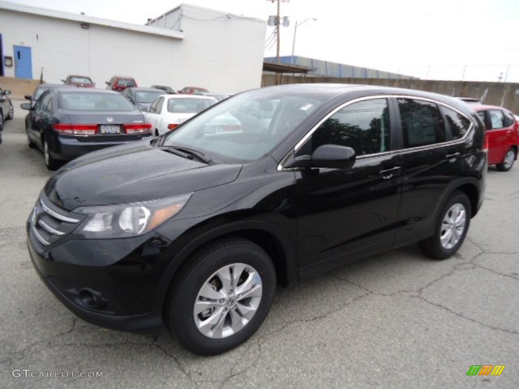 2012 CR-V EX 4WD - Crystal Black Pearl / Black photo #8