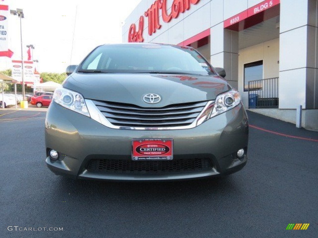 2011 Sienna XLE - Cypress Green Pearl / Bisque photo #2