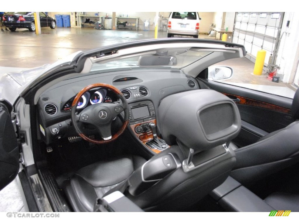 Black Interior 2009 Mercedes-Benz SL 550 Roadster Photo #67080865