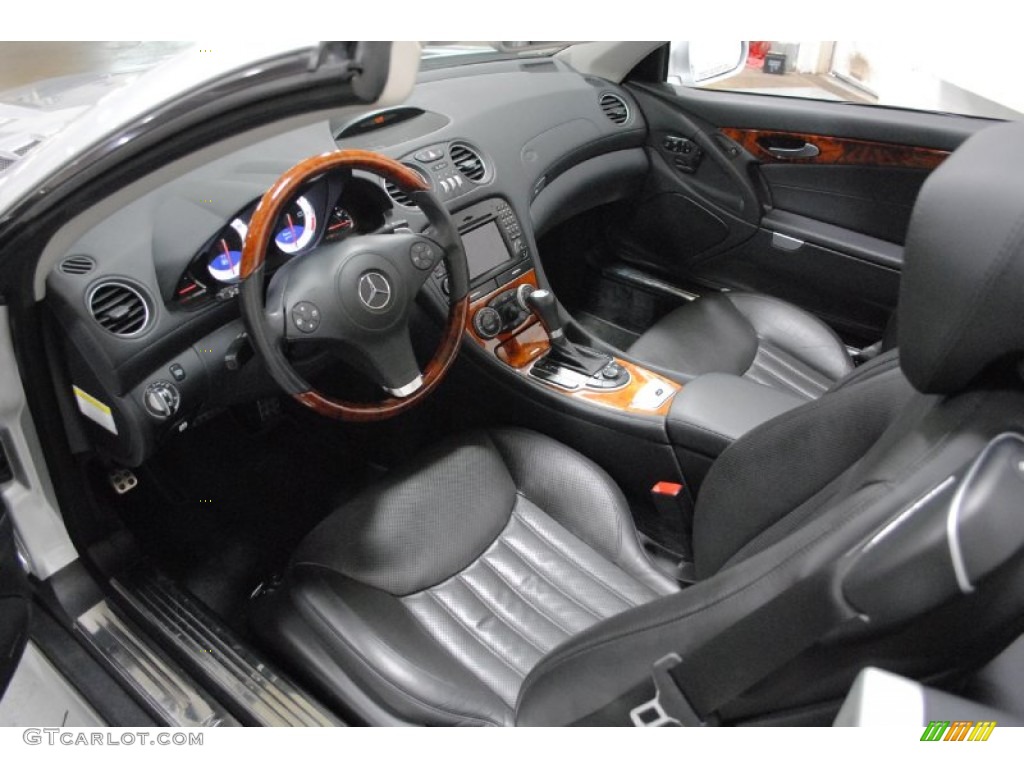 Black Interior 2009 Mercedes-Benz SL 550 Roadster Photo #67080871