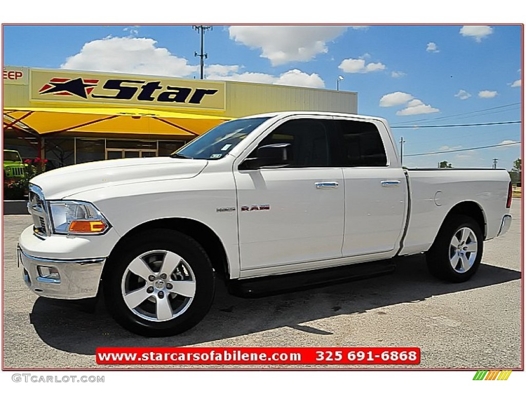 2009 Ram 1500 SLT Quad Cab - Stone White / Light Pebble Beige/Bark Brown photo #1