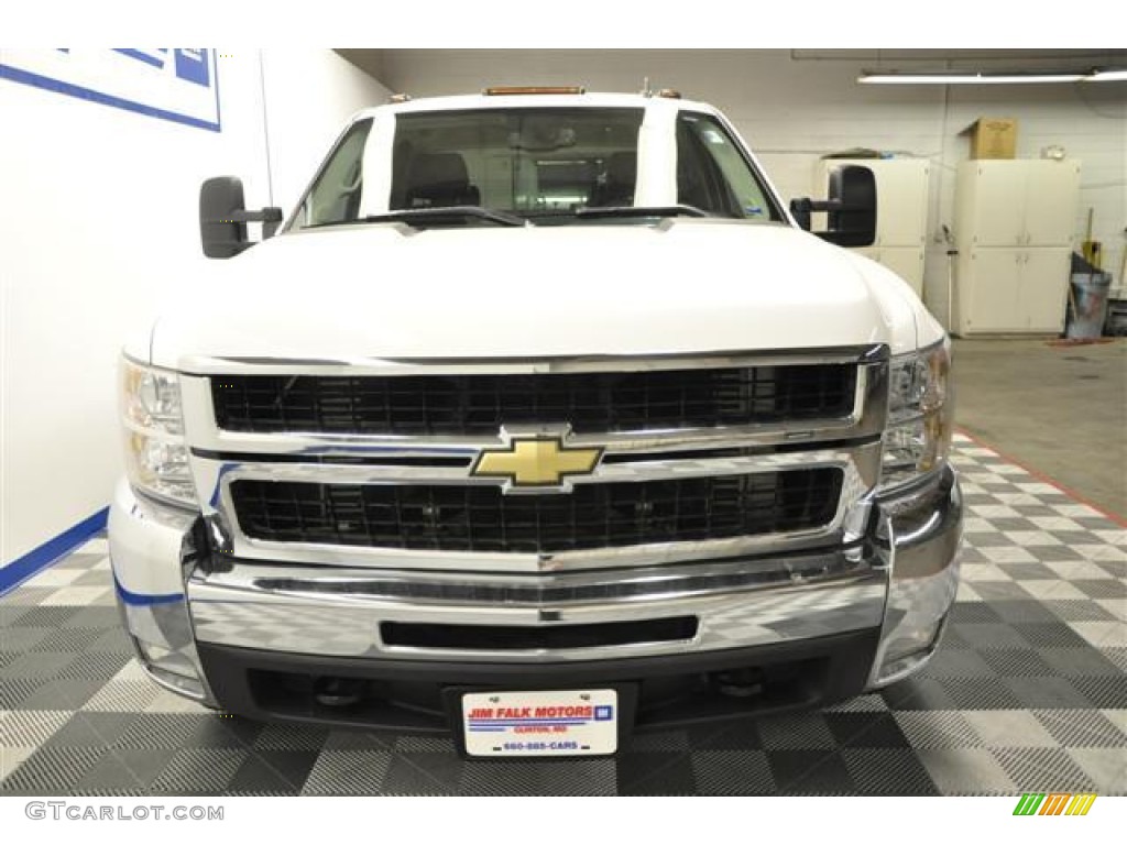2008 Silverado 3500HD LT Crew Cab 4x4 Dually - Summit White / Ebony photo #3
