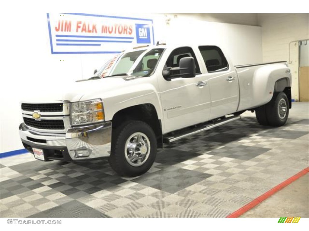 2008 Silverado 3500HD LT Crew Cab 4x4 Dually - Summit White / Ebony photo #25