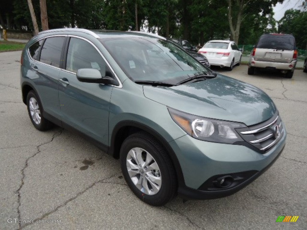 2012 CR-V EX-L 4WD - Opal Sage Metallic / Black photo #6