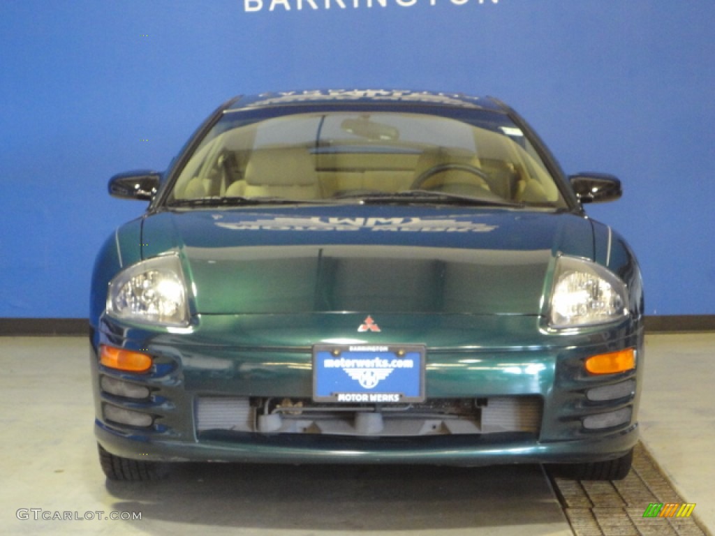 2001 Eclipse GS Coupe - Sherwood Green Pearl / Beige photo #2