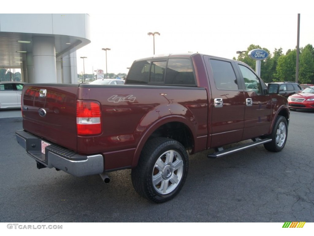 2006 F150 Lariat SuperCrew 4x4 - Dark Toreador Red Metallic / Tan photo #3