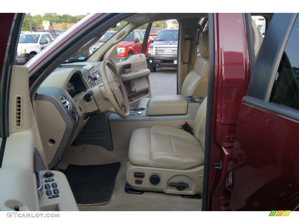 2006 F150 Lariat SuperCrew 4x4 - Dark Toreador Red Metallic / Tan photo #8