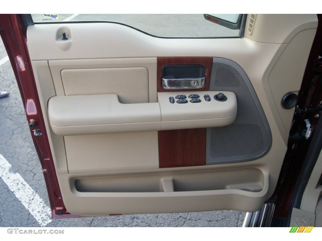 2006 F150 Lariat SuperCrew 4x4 - Dark Toreador Red Metallic / Tan photo #25