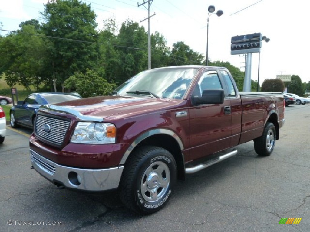 2006 F150 XLT Regular Cab 4x4 - Dark Toreador Red Metallic / Medium Flint photo #1