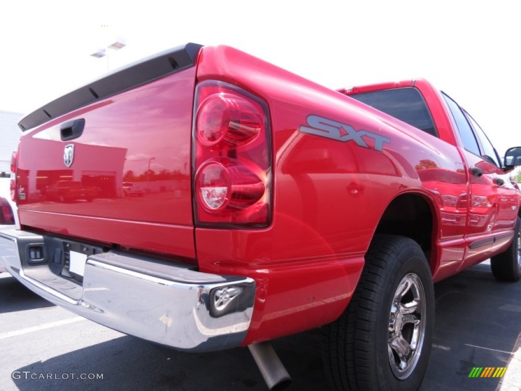 2008 Ram 1500 SXT Quad Cab - Flame Red / Medium Slate Gray photo #3