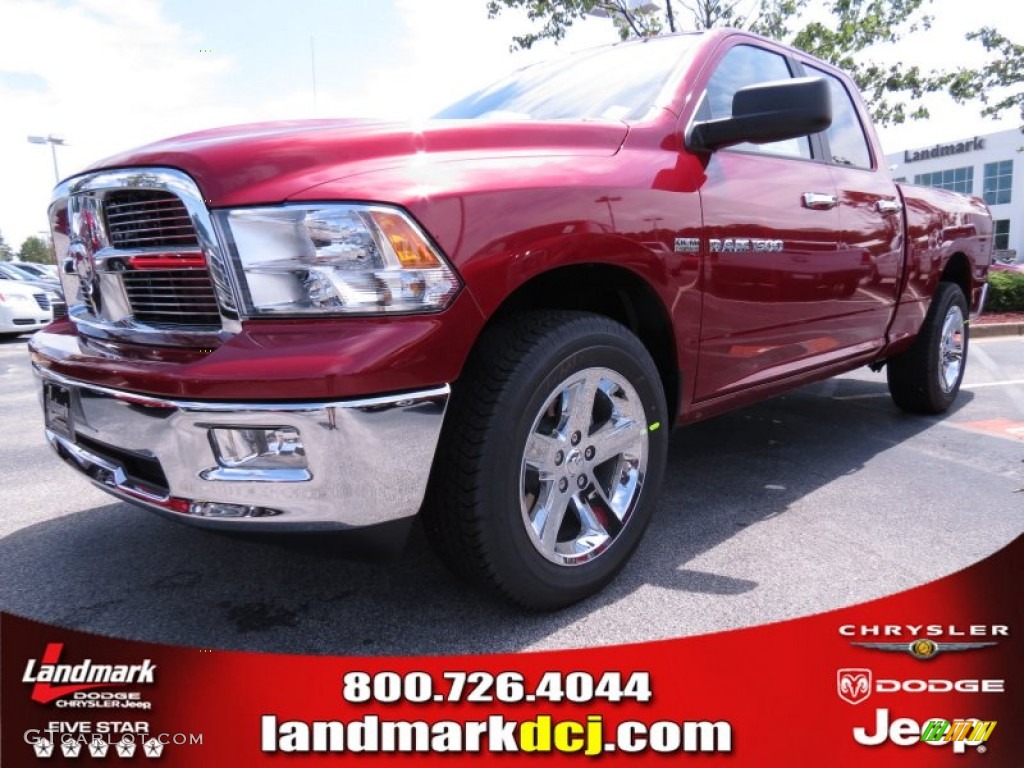 2012 Ram 1500 Big Horn Quad Cab - Deep Cherry Red Crystal Pearl / Light Pebble Beige/Bark Brown photo #1