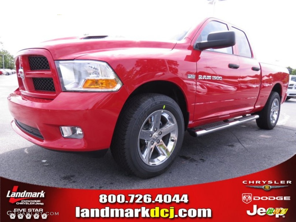 2012 Ram 1500 Express Quad Cab - Flame Red / Dark Slate Gray/Medium Graystone photo #1