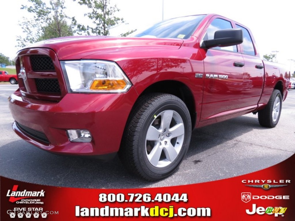 2012 Ram 1500 Express Quad Cab - Deep Cherry Red Crystal Pearl / Dark Slate Gray/Medium Graystone photo #1