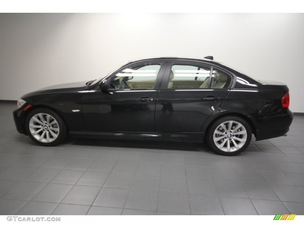 2009 3 Series 328i Sedan - Black Sapphire Metallic / Beige photo #2