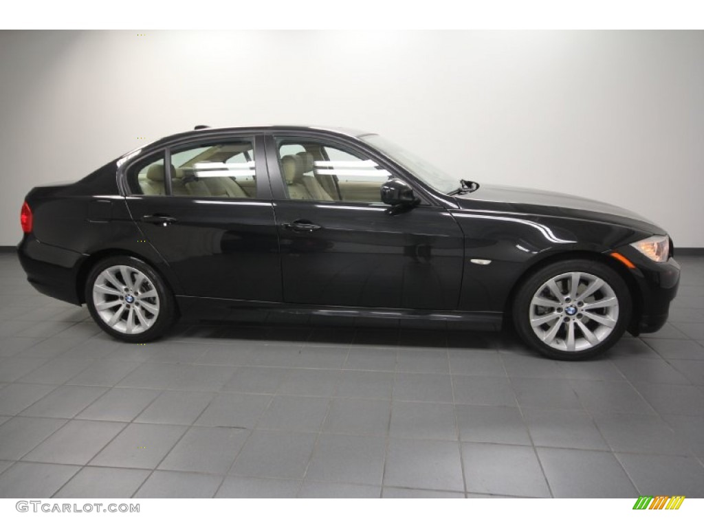 2009 3 Series 328i Sedan - Black Sapphire Metallic / Beige photo #7