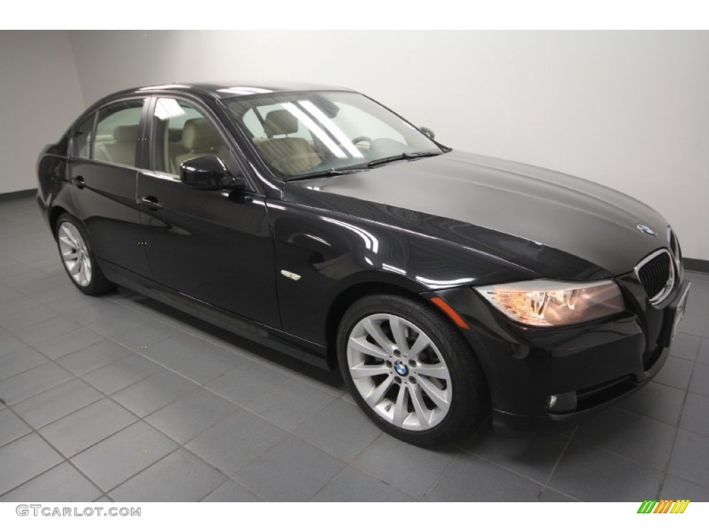 2009 3 Series 328i Sedan - Black Sapphire Metallic / Beige photo #8