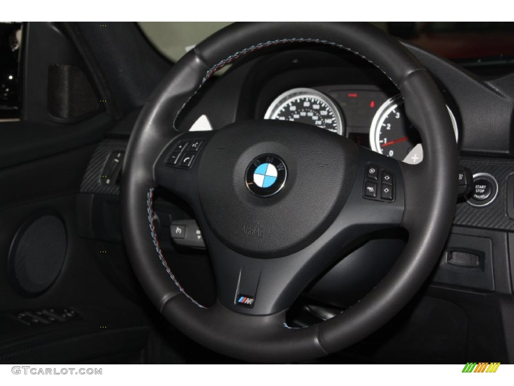 2010 BMW M3 Sedan Black Novillo Steering Wheel Photo #67114442